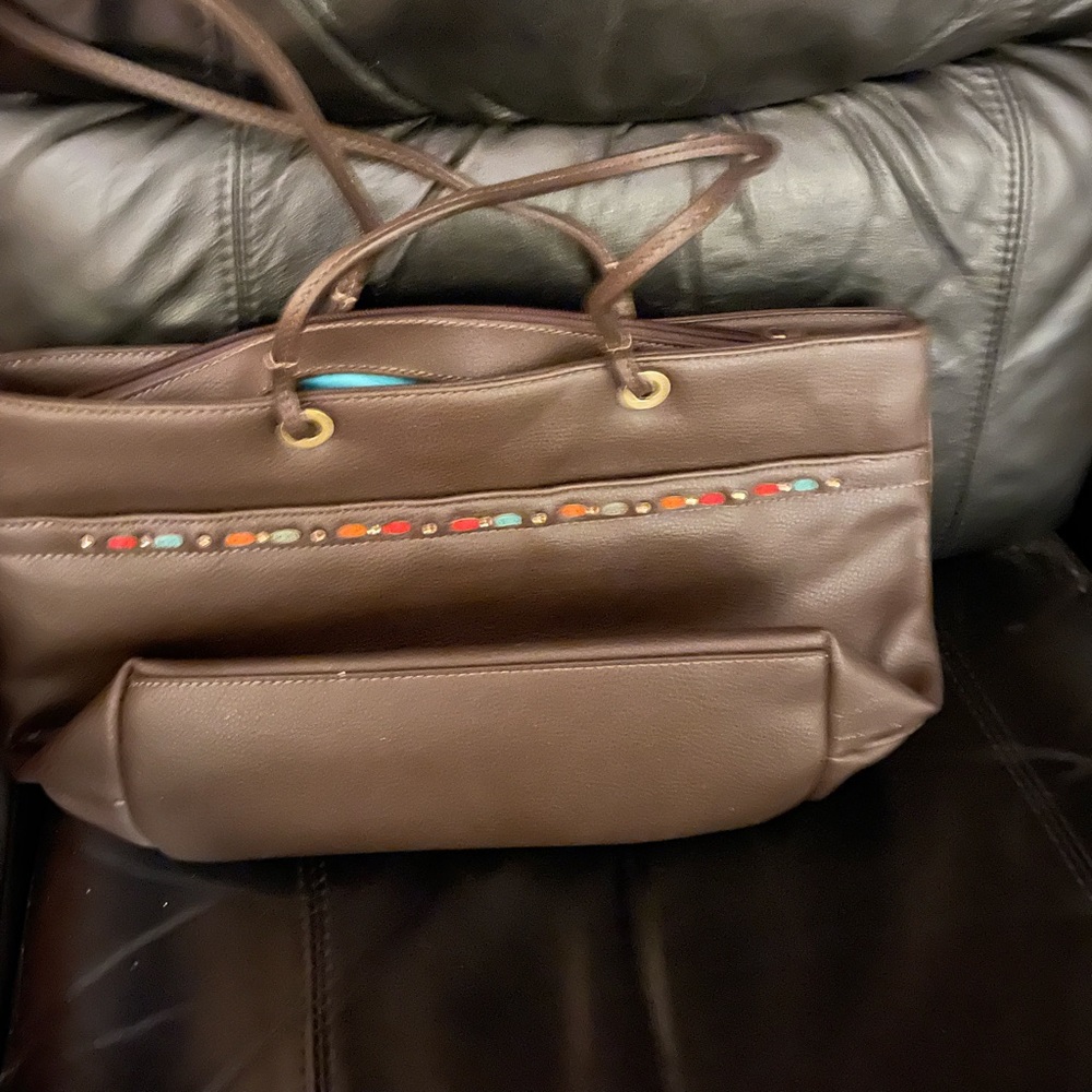 Santa Fe looking pocket book aqua blue on the inside,Liz Claiborne accessories